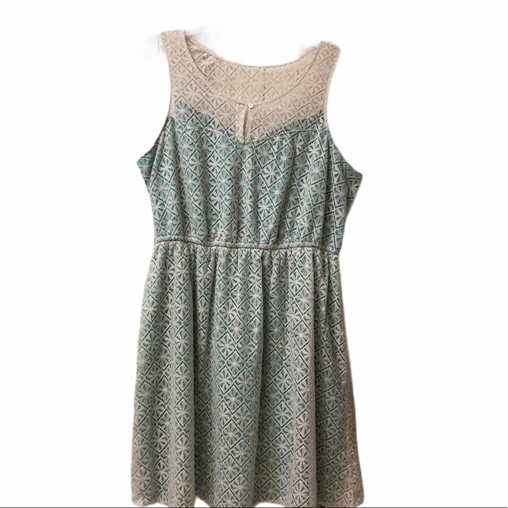 Maurices Green Dress Double Layer plus Size 2